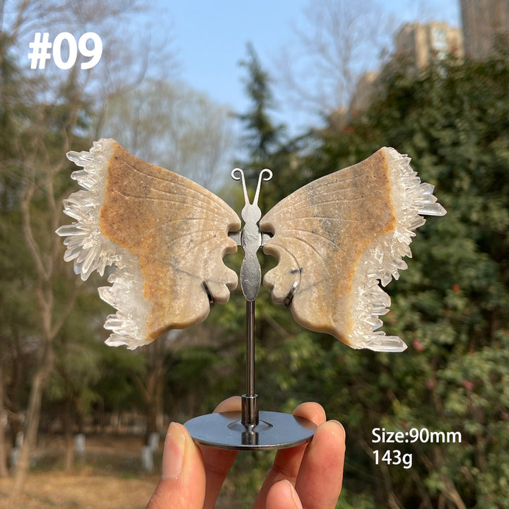 Unique,Natural Crystal Chrysanthemum Cluster Butterfly Wings