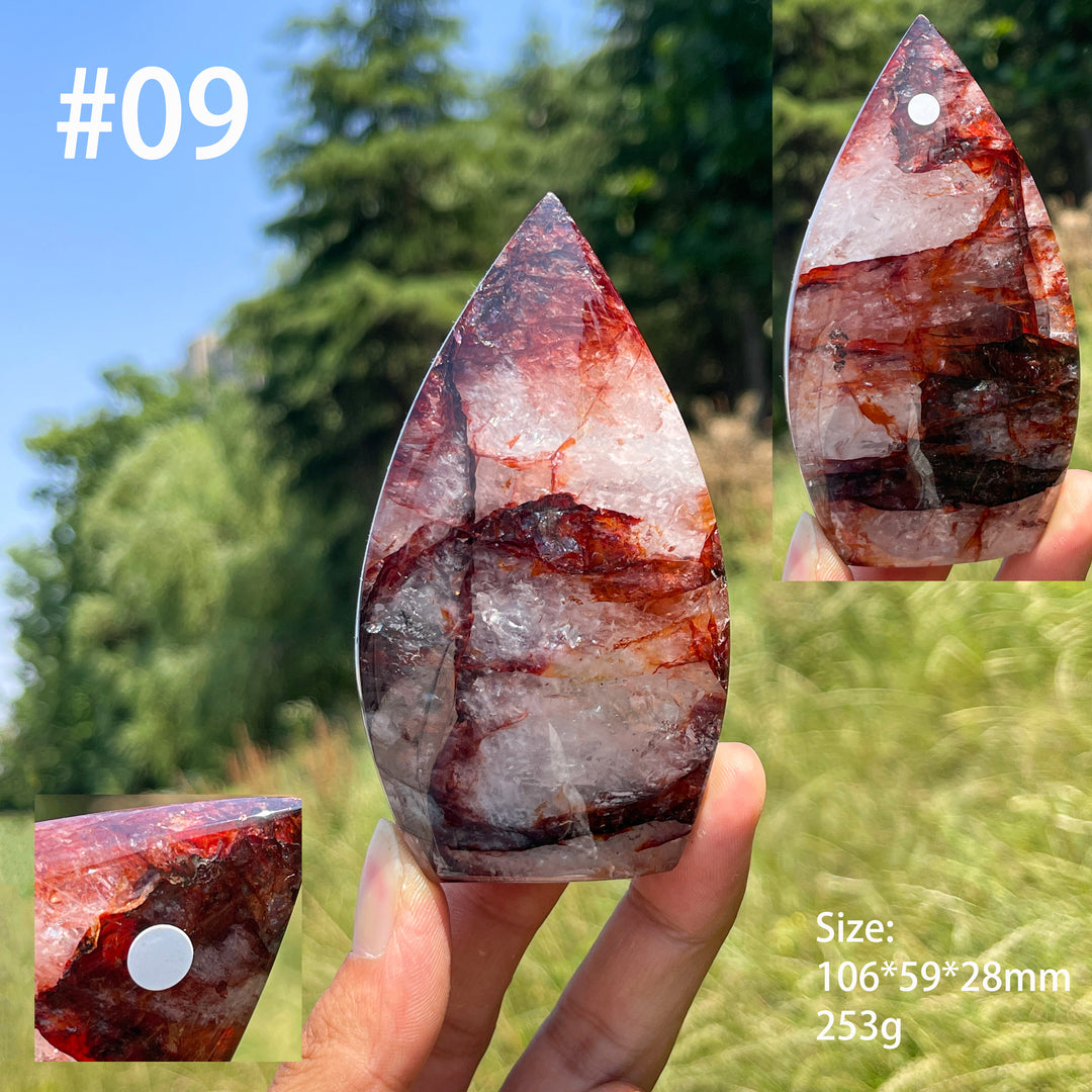 Unique,A Slightly Imperfect Natural Fire Quartz Crystal Teardrop