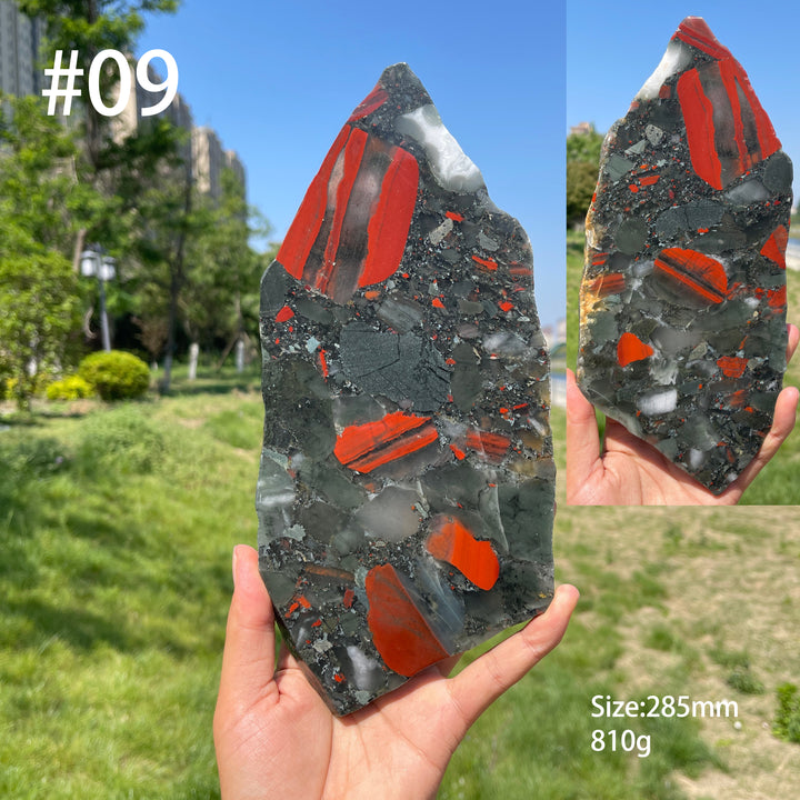 Unique,Natural Large African Bloodstone Crystal Slice