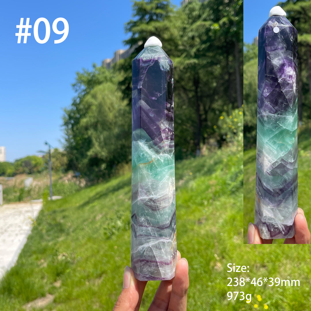 Unique,A Slightly Imperfect Natural Crystal Feather Fluorite Point