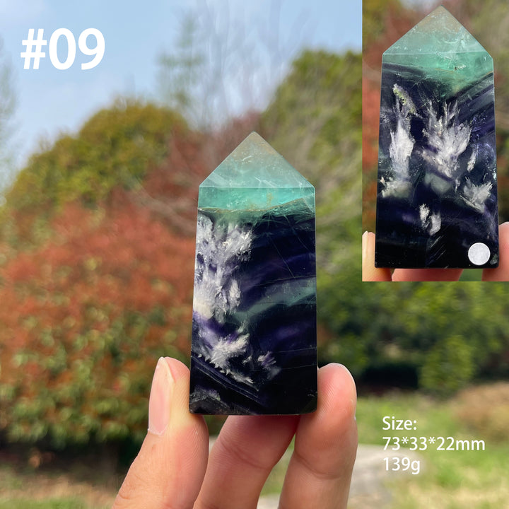Unique,Natural Feather Fluorite Crystal Point