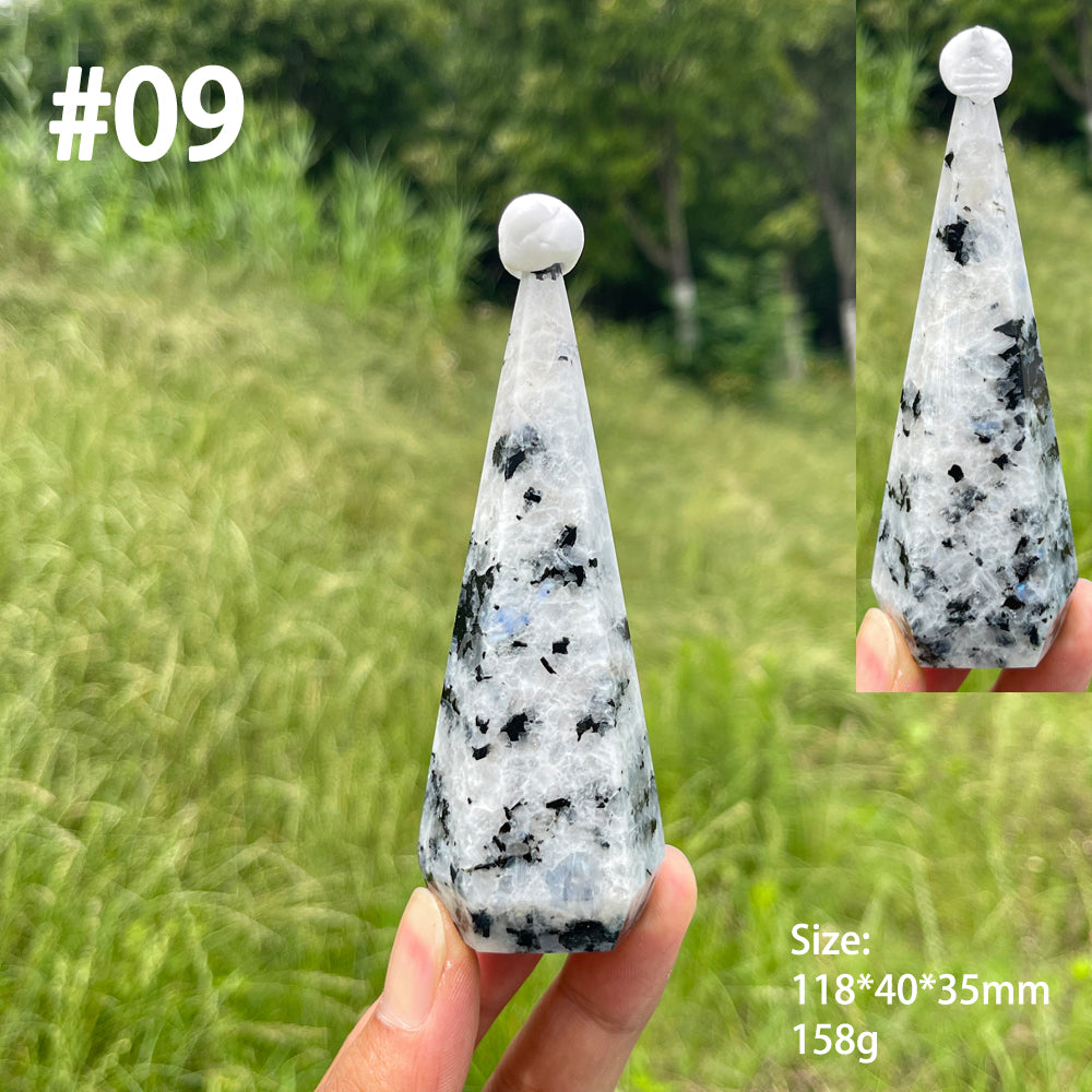 Unique,Natural Crystal Rainbow Moonstone Diamond Tower