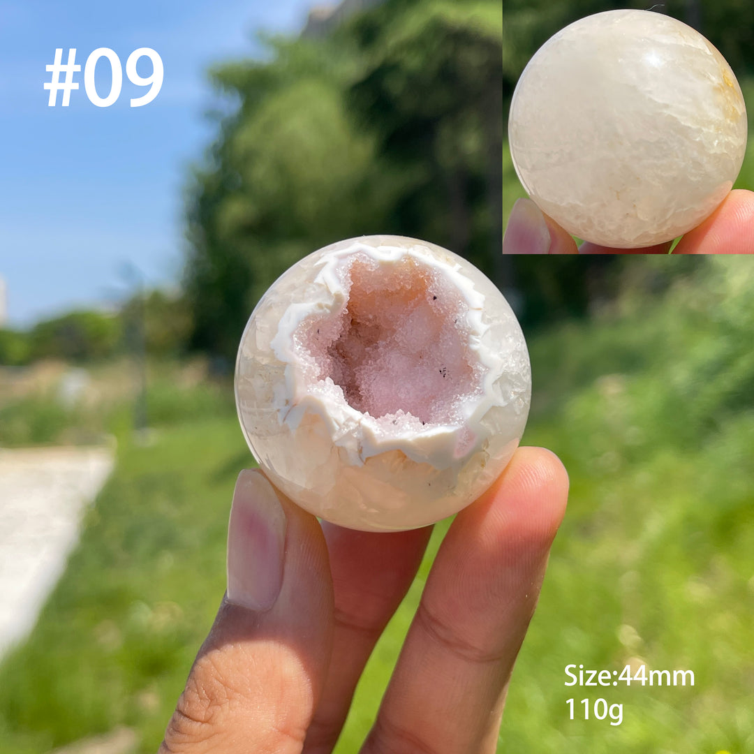 Unique,Natural Agate Geode Crystal Druzy Sphere