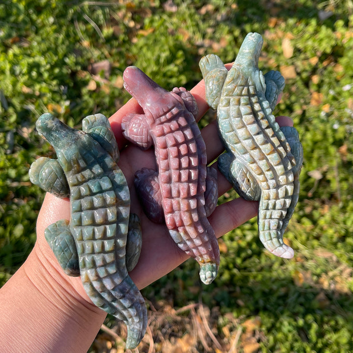 Unique,Natural Crystal Ocean Jasper Crocodile