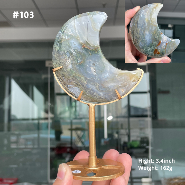 Unique,Moss Agate Moon