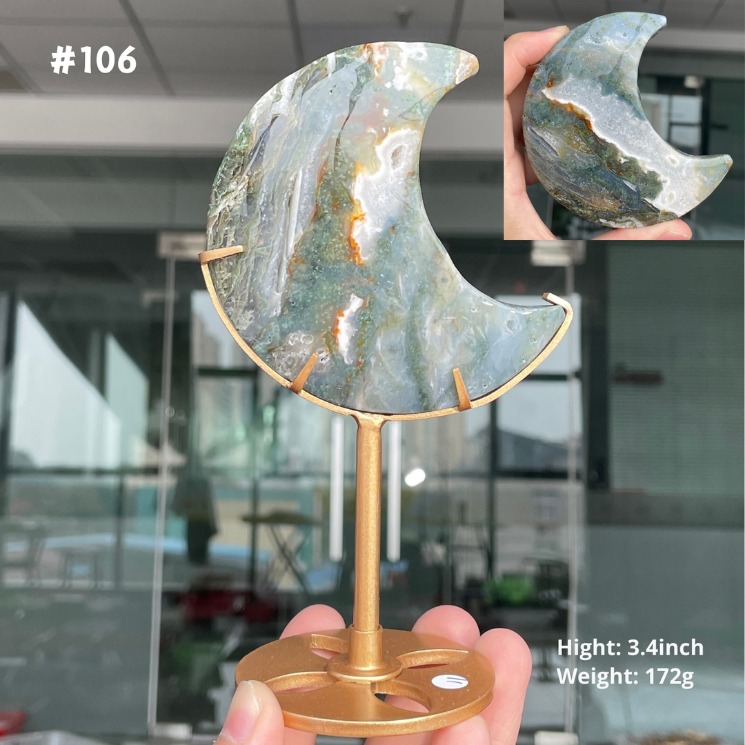 Unique,Moss Agate Moon