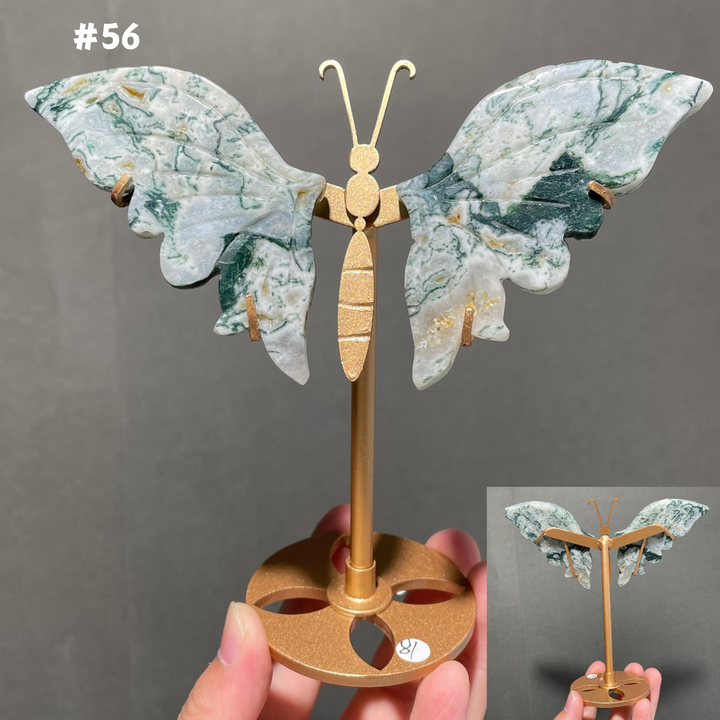 Unique,Moss Agate Butterfly