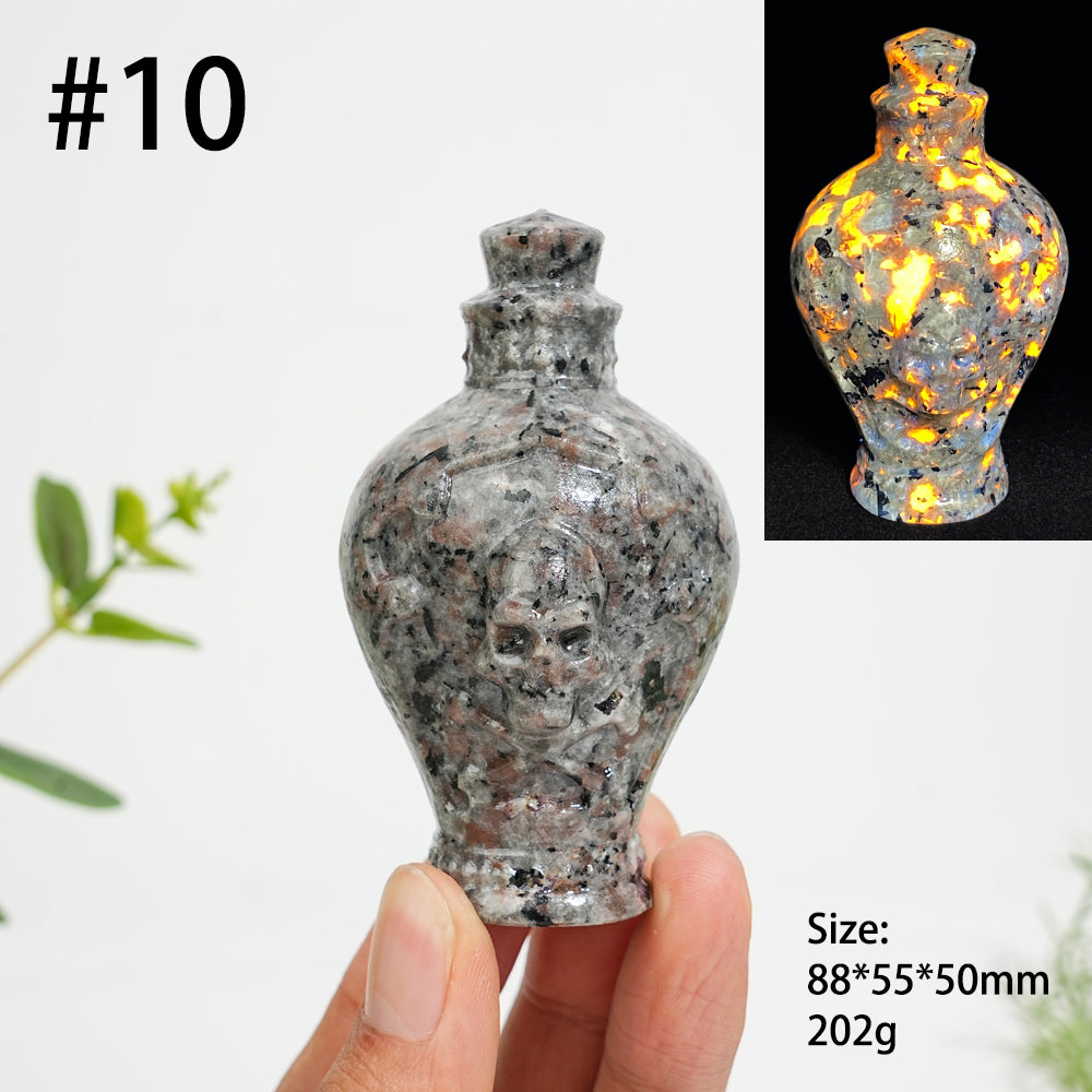 Unique,Natural Crystal Magic Potion Bottle Carving