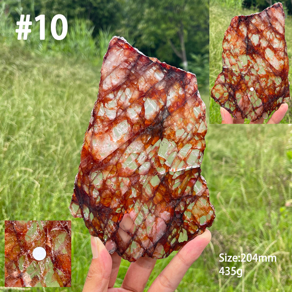 Unique,A Slightly Imperfect Natural Crystal Fire Quartz Slice