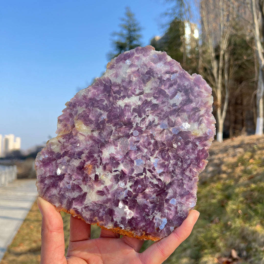Unique,Imperfect Natural Lepidolite Slice