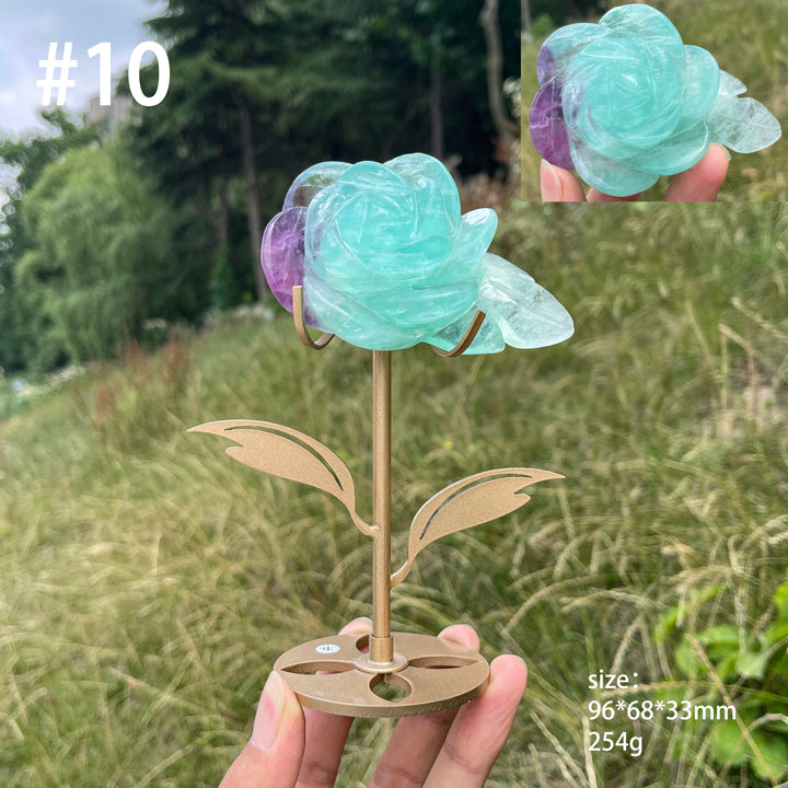 Unique,Natural Fluorite Rose Carving