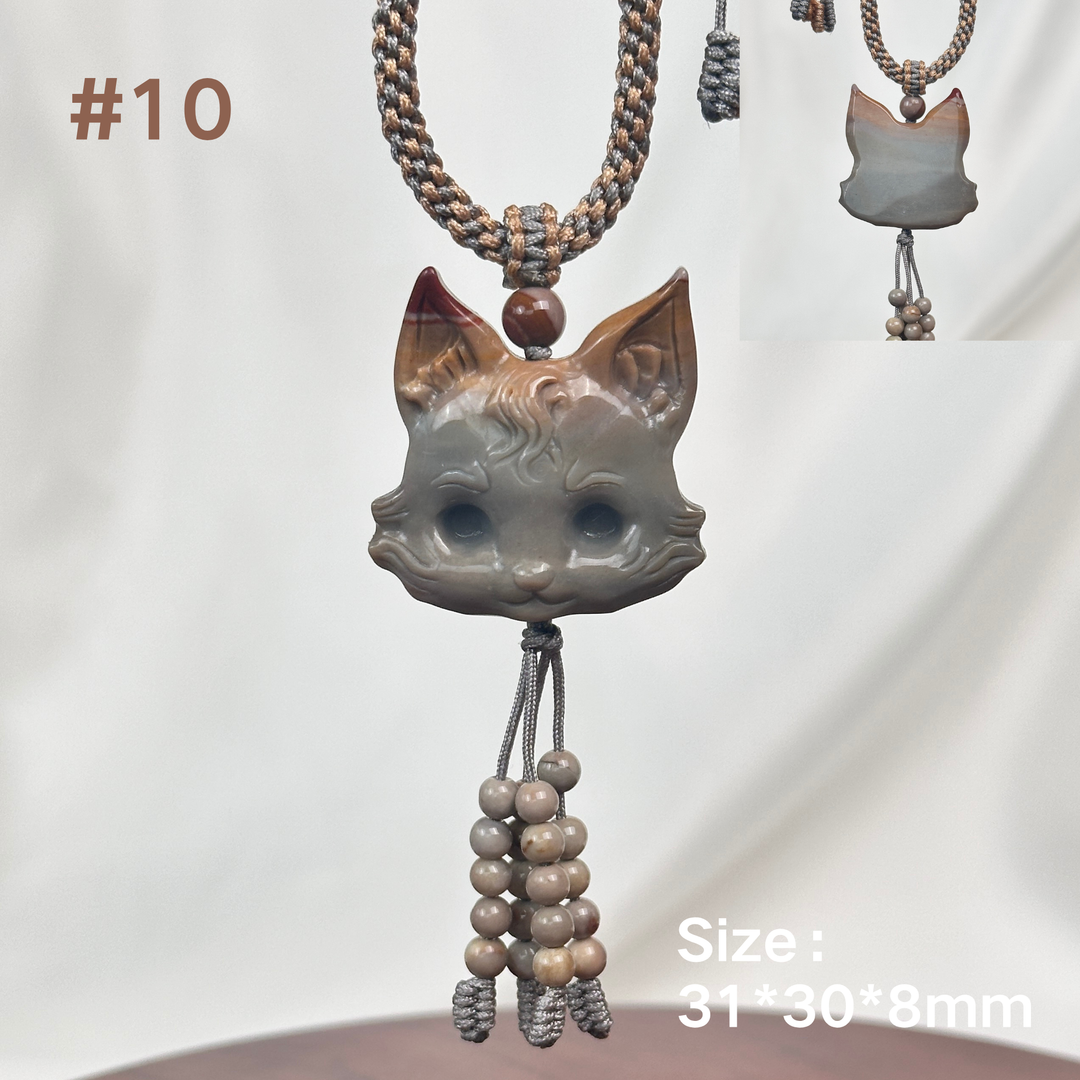 Natural Alashan Agate Fox Pendant