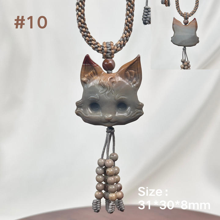Natural Alashan Agate Fox Pendant