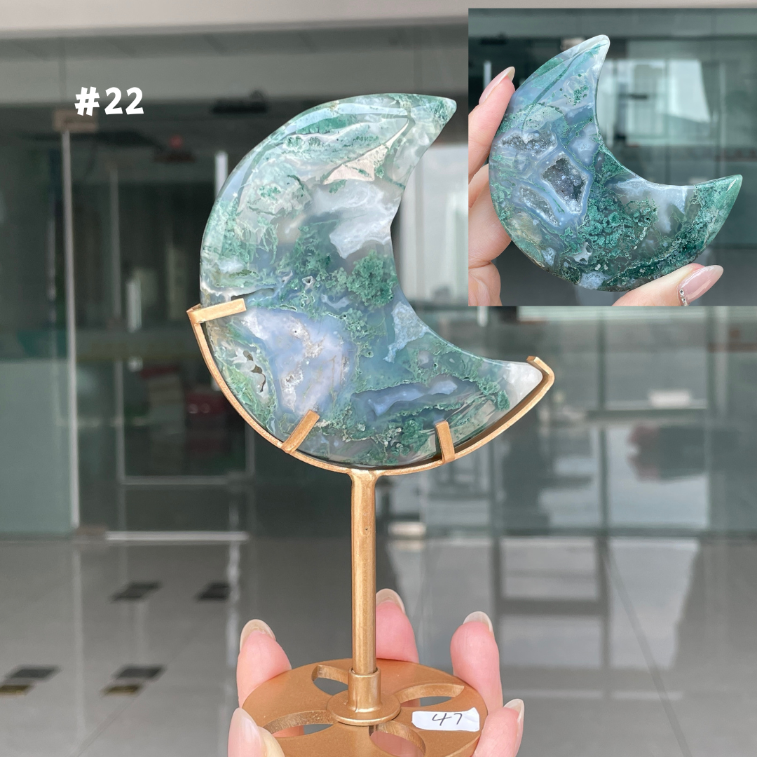 Unique,Moss Agate Moon
