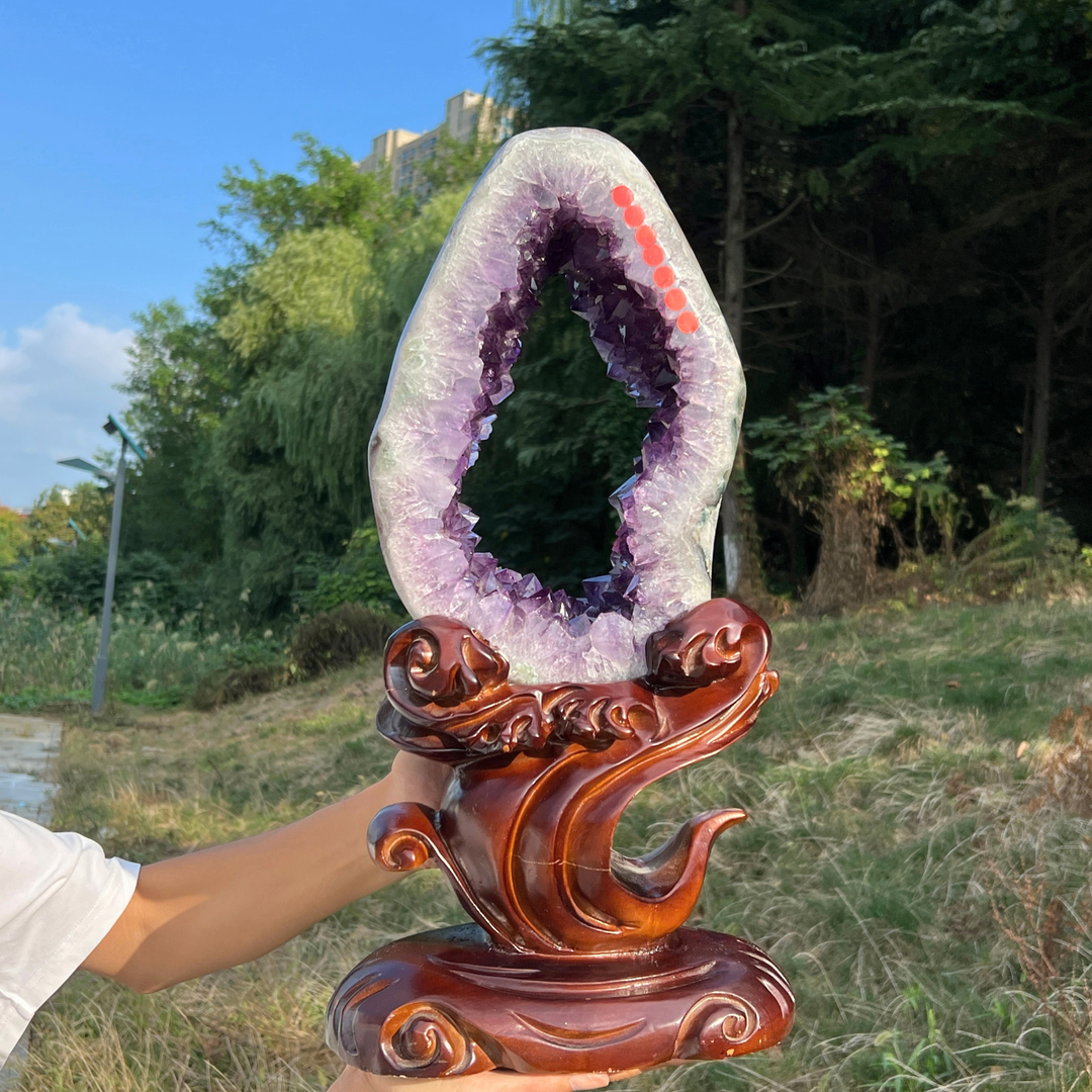 Unique,Imperfect Amethyst Portal With Stand