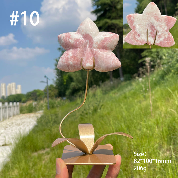 Unique,Natural Crystal Orchid Carving