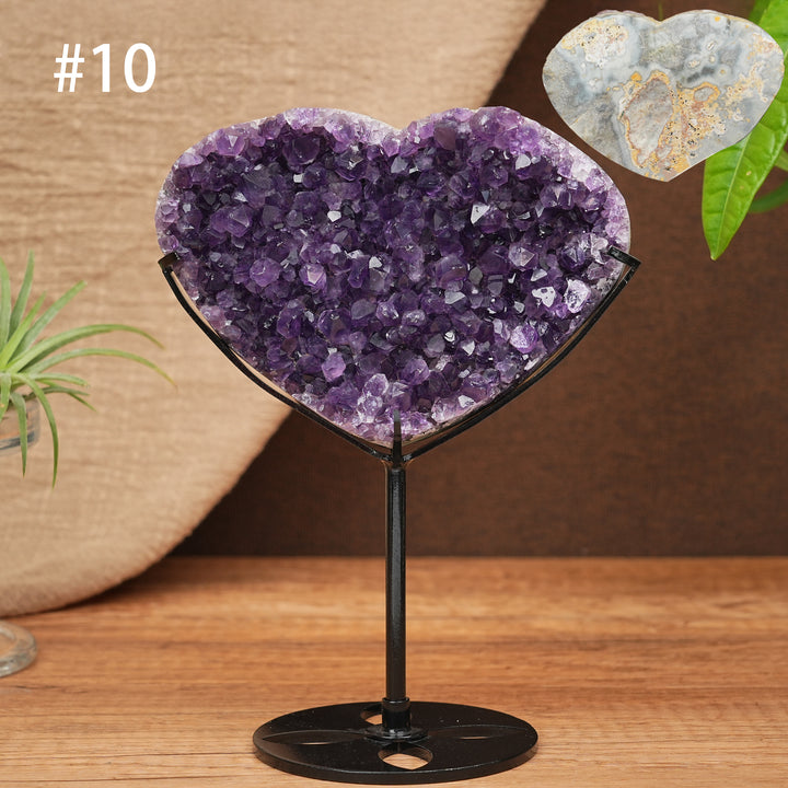 Unique, Natural Amethyst Cluster Heart Ornament