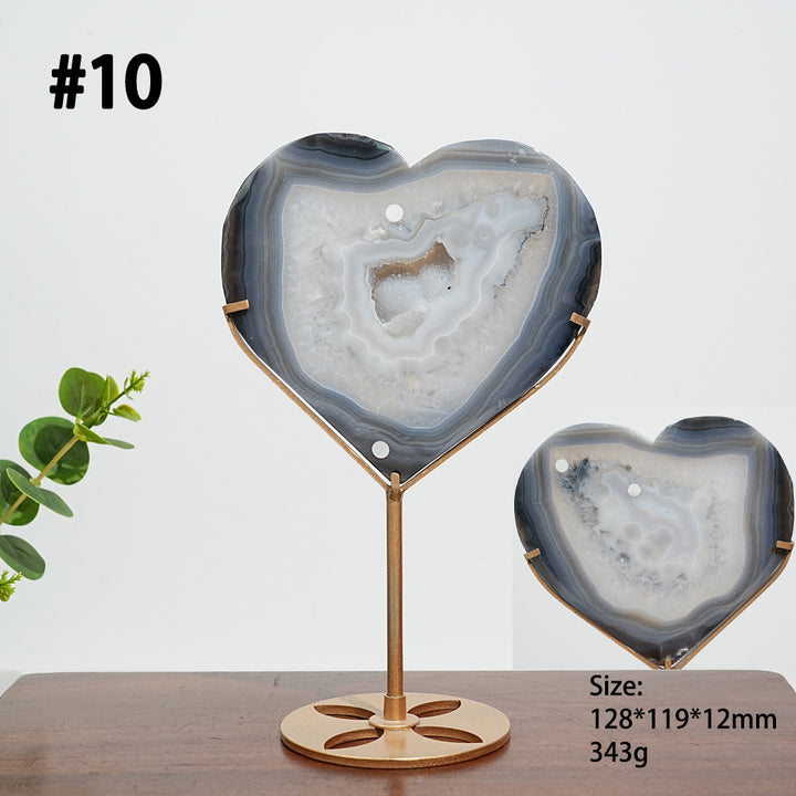Unique,A Slightly Imperfect Natural Agate Geode Heart