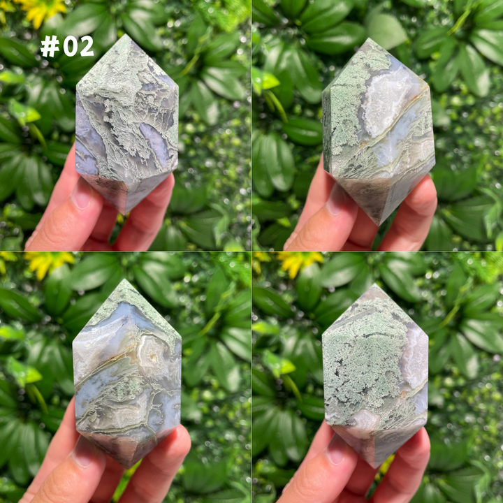Moss Agate Double Point