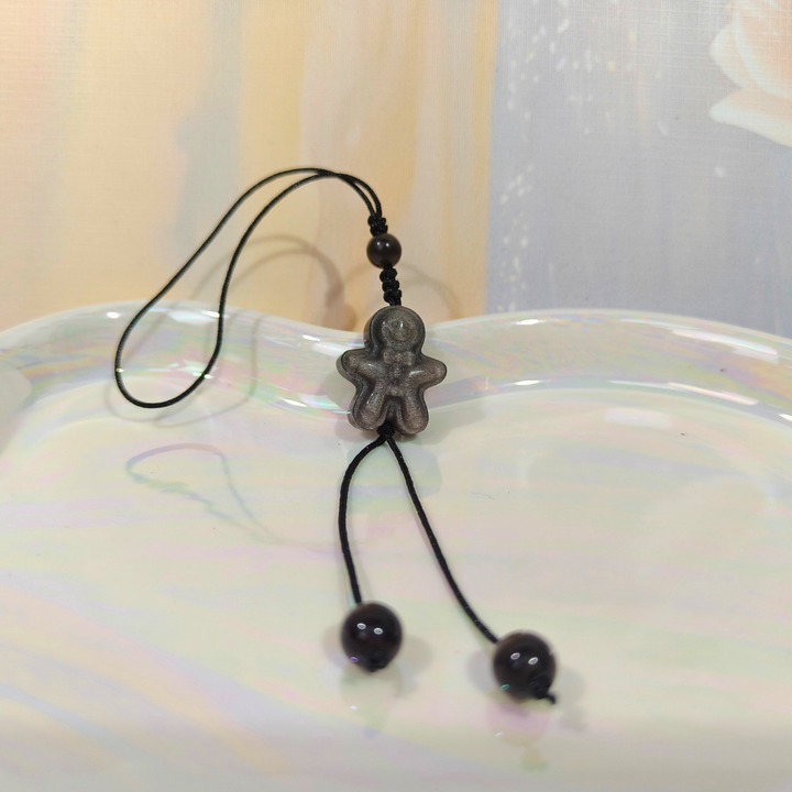 Silver Obsidian Cell phone Ornaments