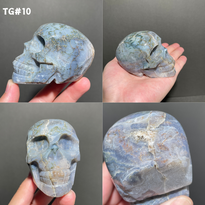 Unique,Moss Agate Skull