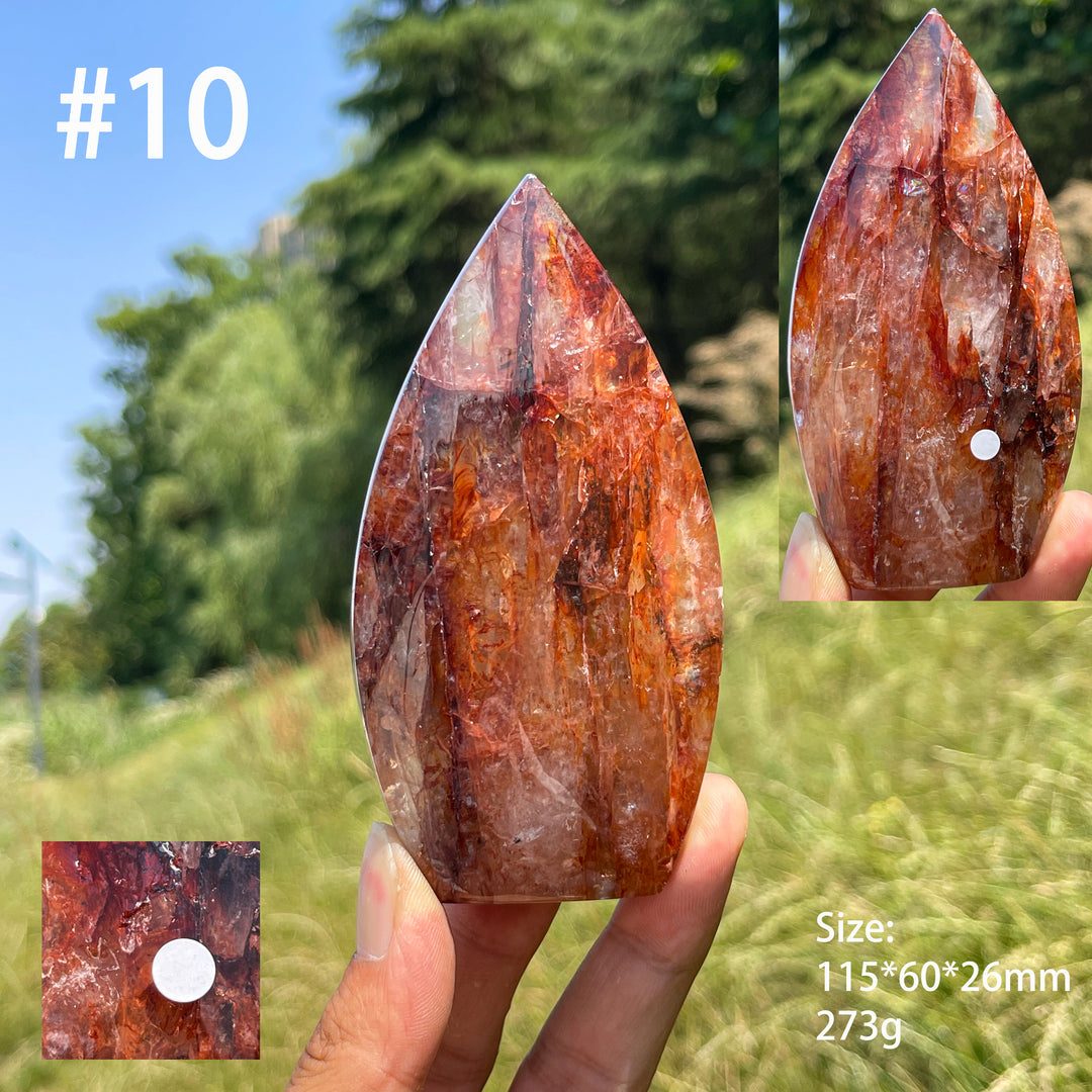 Unique,A Slightly Imperfect Natural Fire Quartz Crystal Teardrop