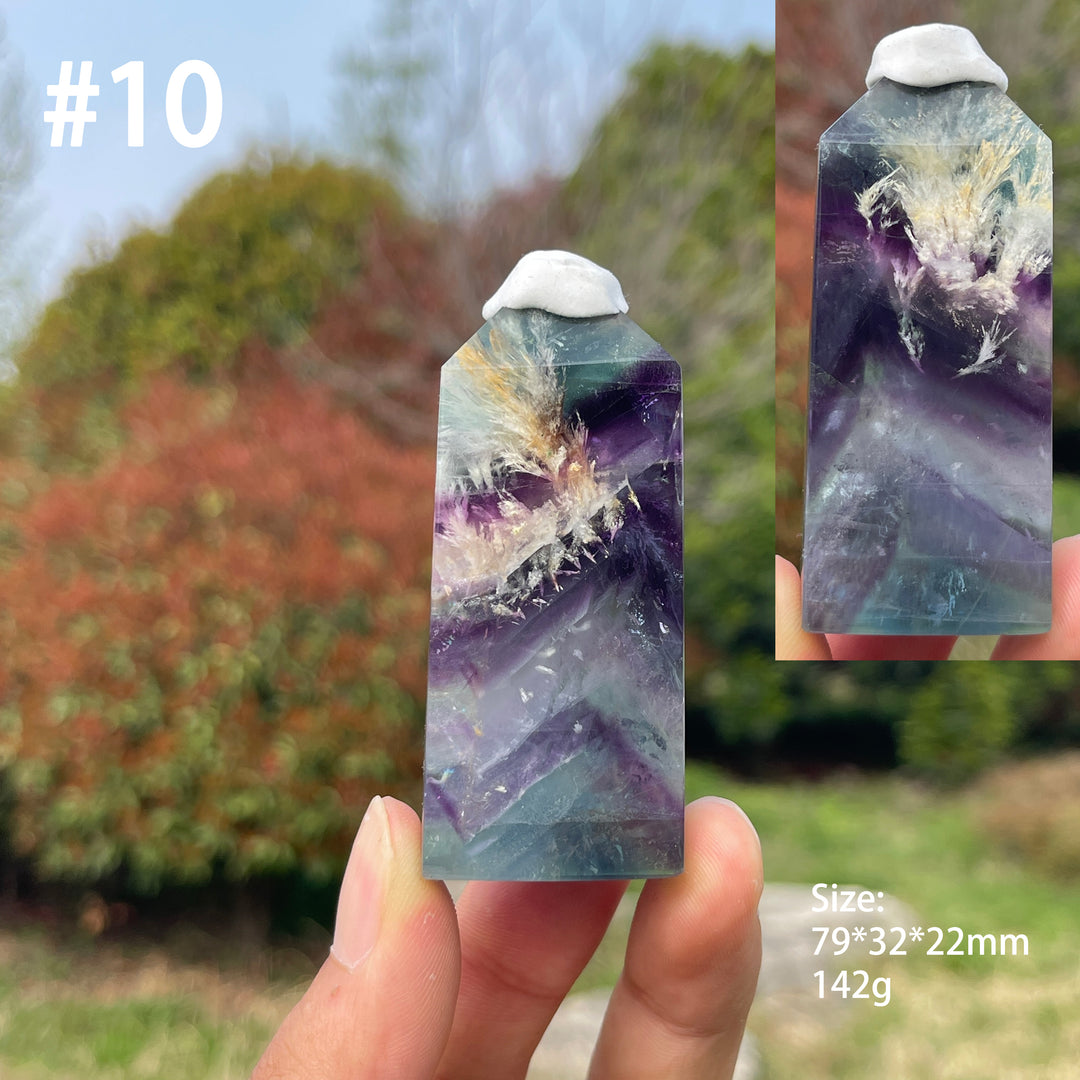 Unique,Natural Feather Fluorite Crystal Point