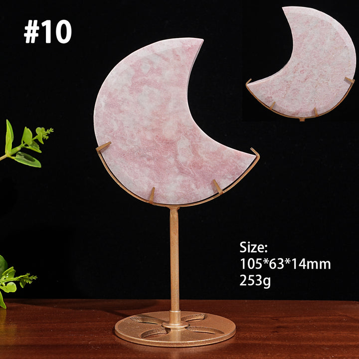 Unique,Natural Crystal Pink Opal Moon