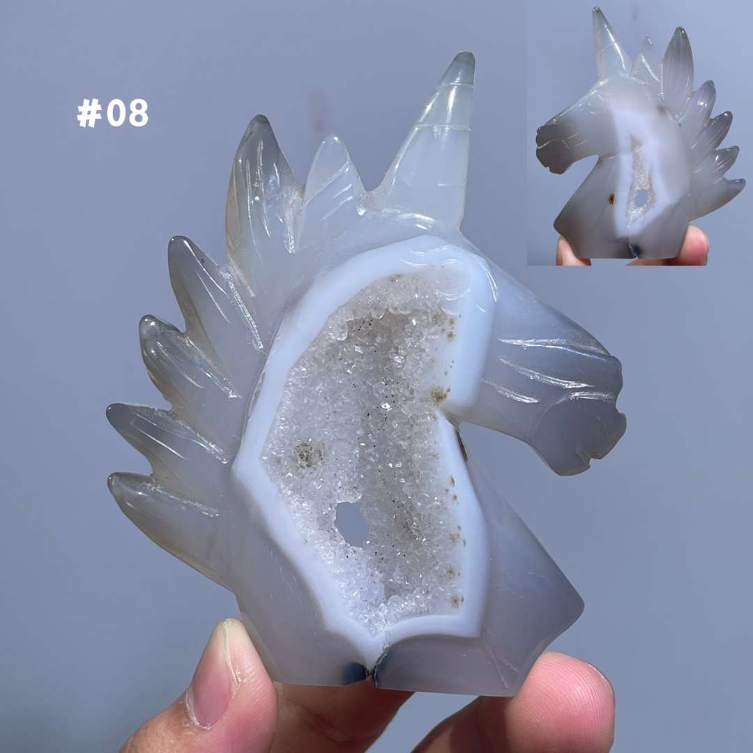 Unique,Agate Geode Unicorn