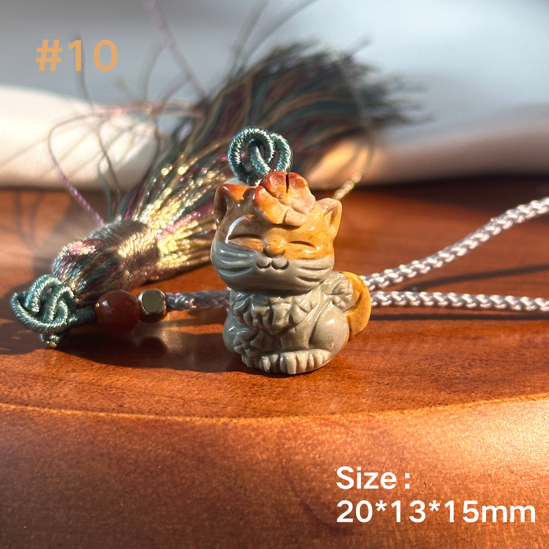 Natural Alashan Agate Cat Pendant