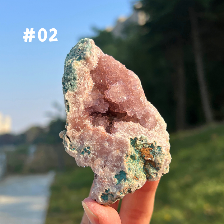 Unique Natural Raw Pink Amethyst Cluster