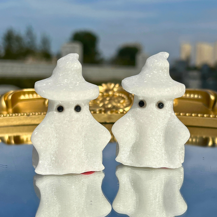 Natural White Jade Hat Ghost