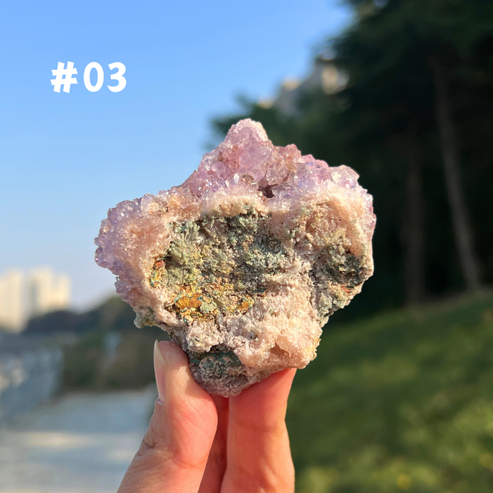 Unique Natural Raw Pink Amethyst Cluster