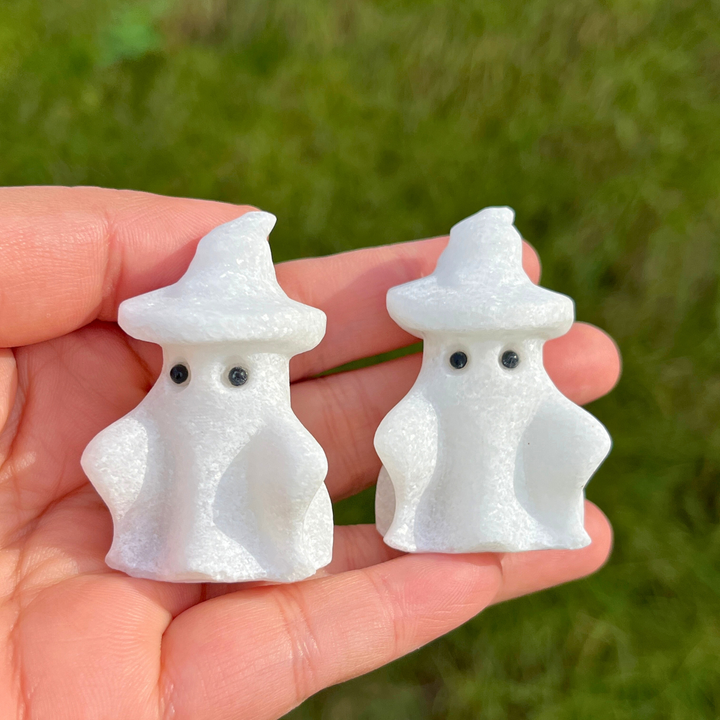 Natural White Jade Hat Ghost