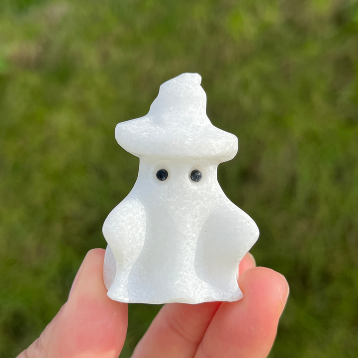 Natural White Jade Hat Ghost