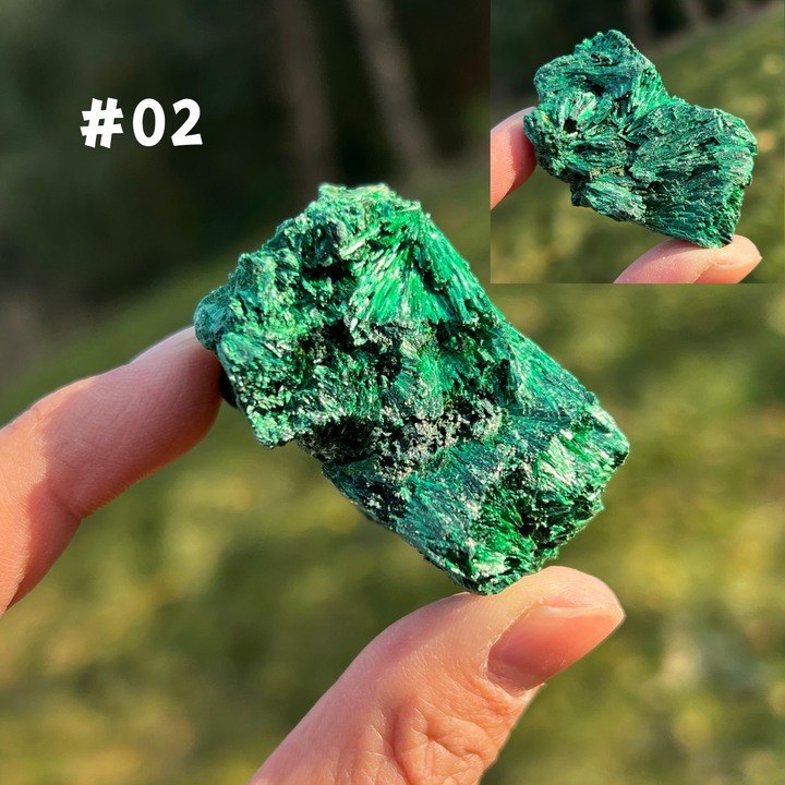 Unique Natural Raw Acicular Malachite Mineral