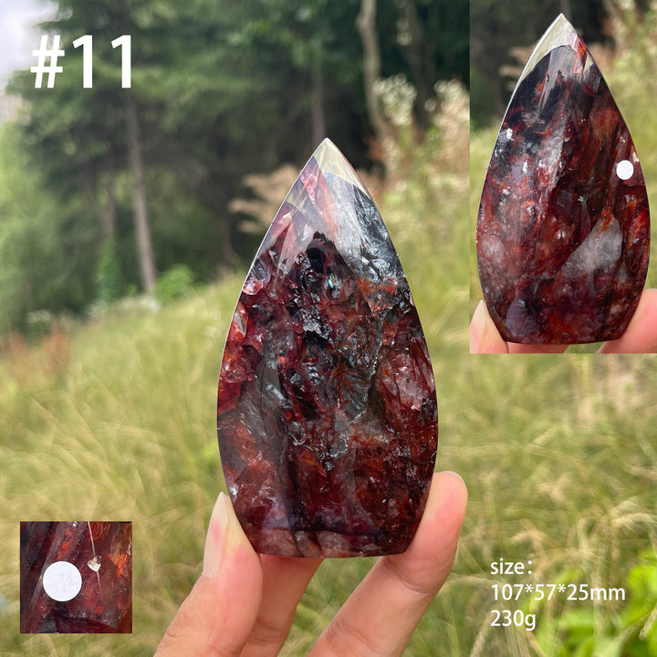 Unique,A Slightly Imperfect Natural Fire Quartz Crystal Teardrop