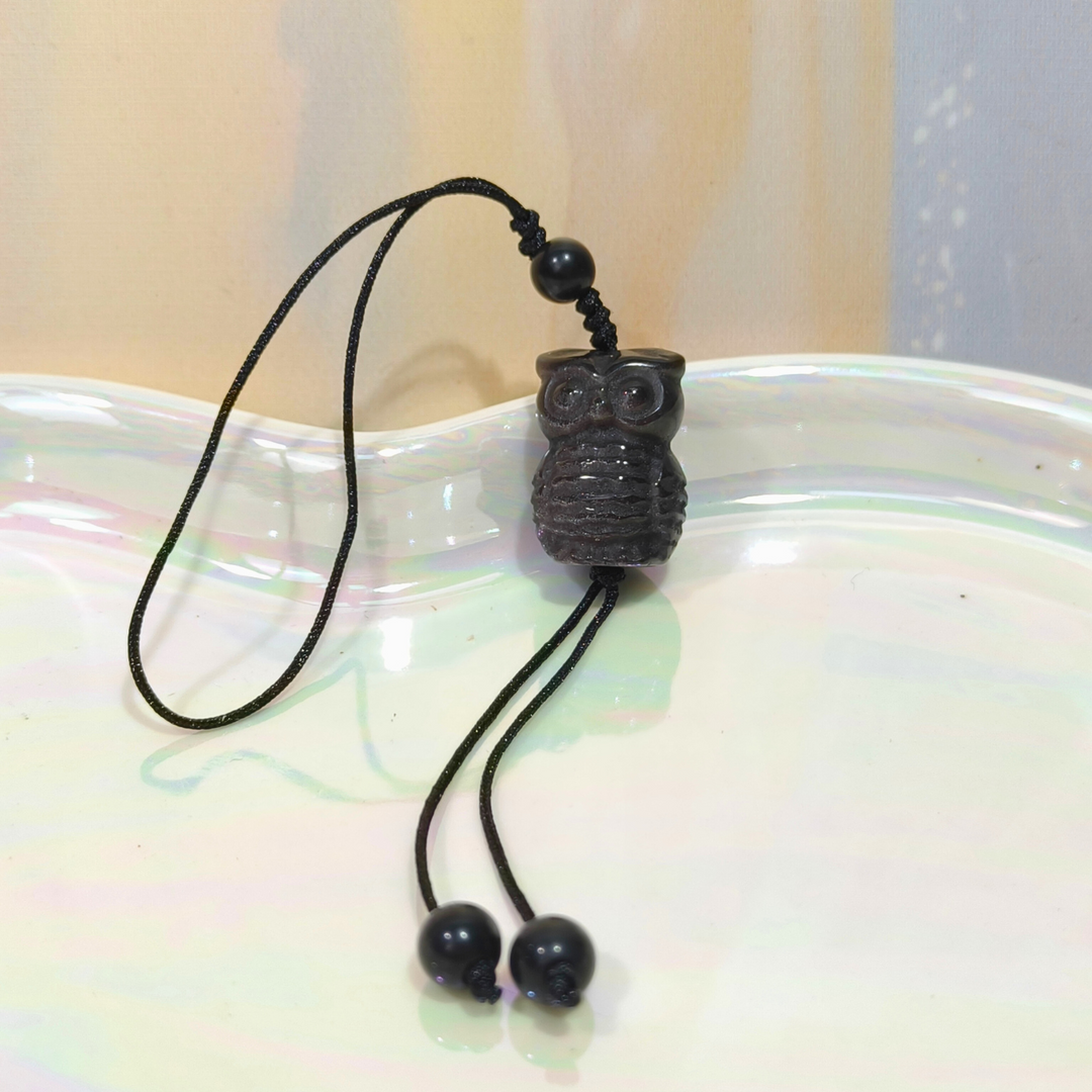 Silver Obsidian Cell phone Ornaments