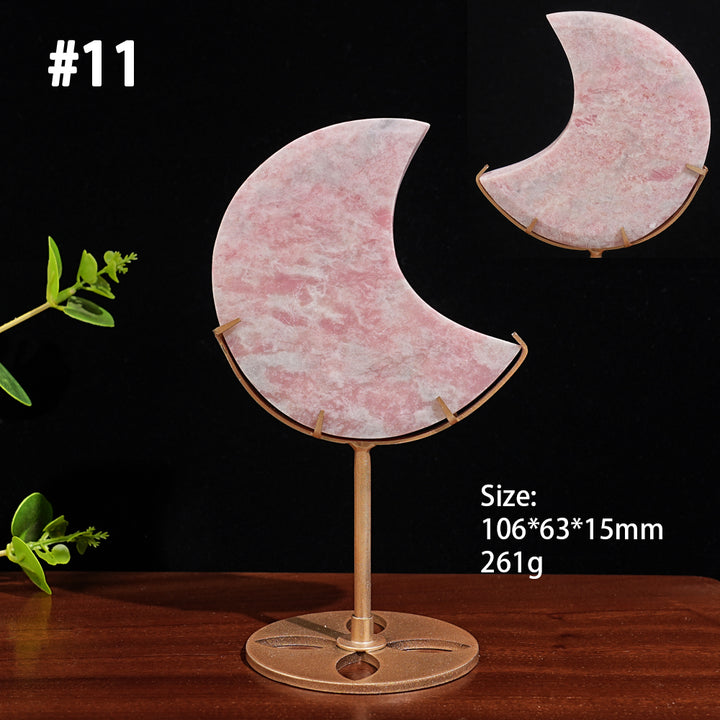 Unique,Natural Crystal Pink Opal Moon