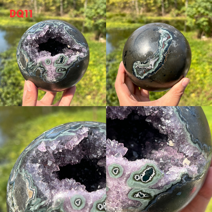 Amethyst Geode Sphere And Agate Geode Sphere