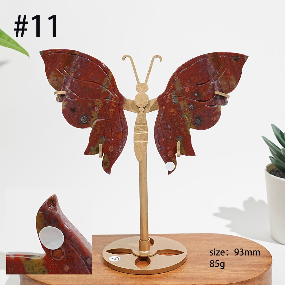 Unique,A Slightly Imperfect Natural Ocean Jasper Delicate Butterfly Wings