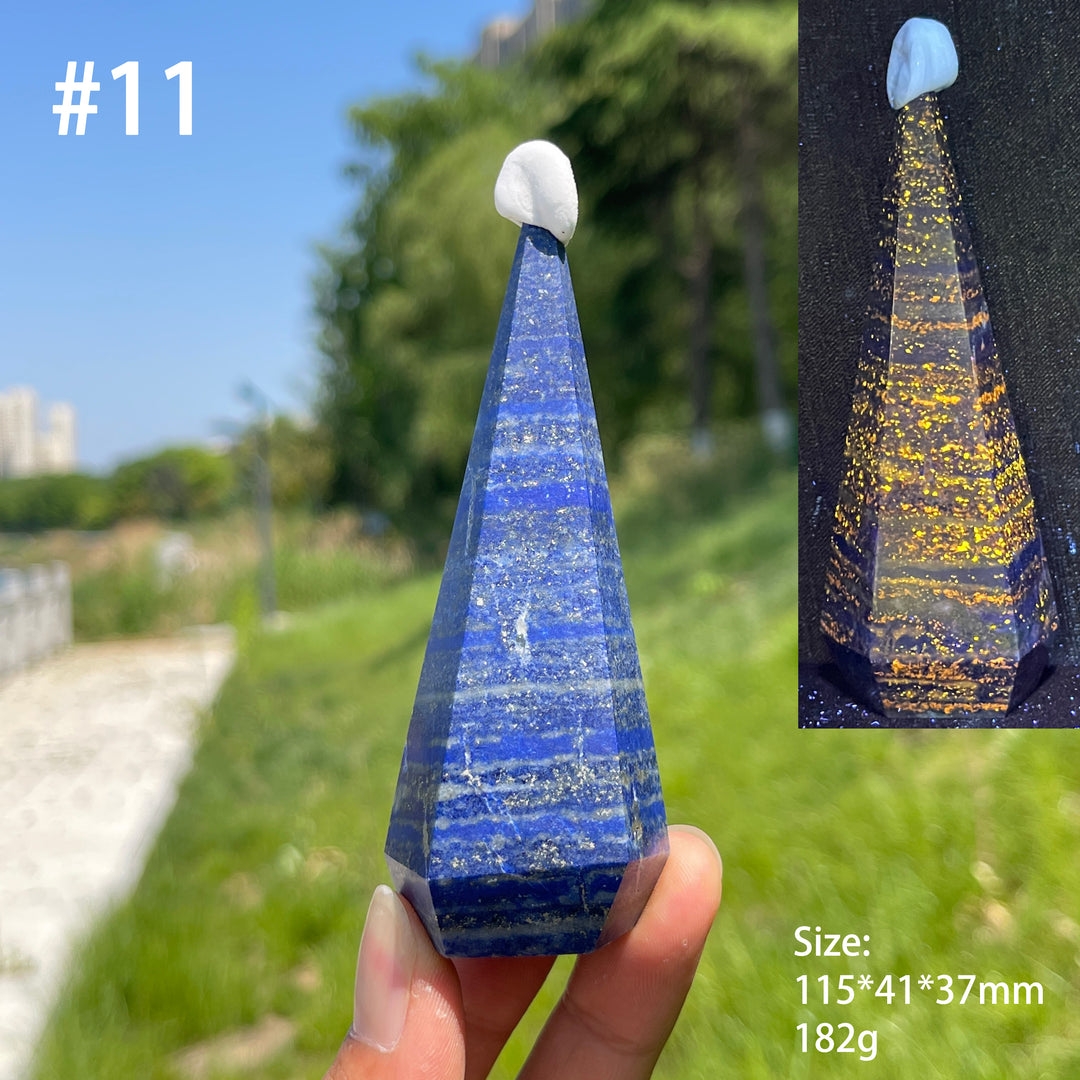 Unique,Natural Lapis Lazuli Diamond Tower
