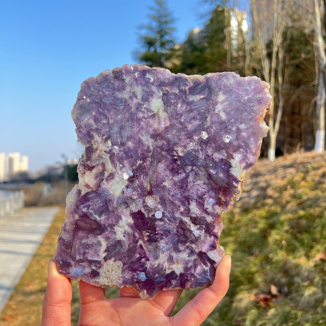 Unique,Imperfect Natural Lepidolite Slice