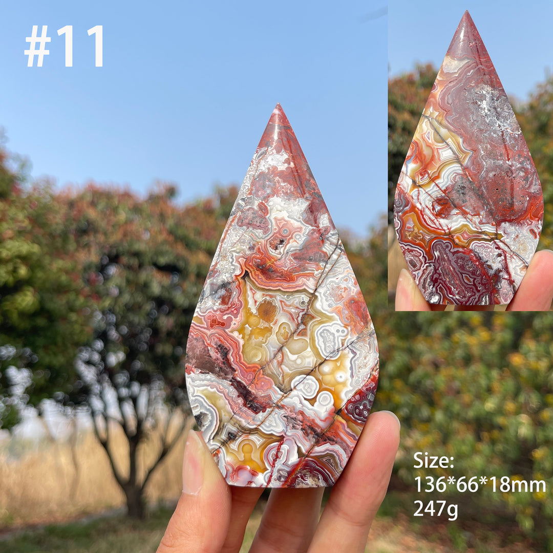 Unique,Natural Crystal Mexican Agate Teardrop