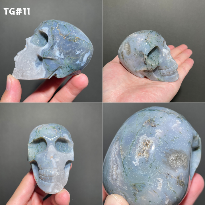 Unique,Moss Agate Skull
