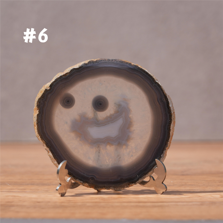 Unique, Agate Slice Smiley Face