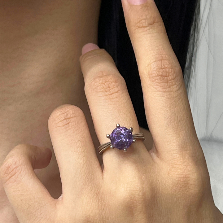 February Birthstone Amethyst Ring