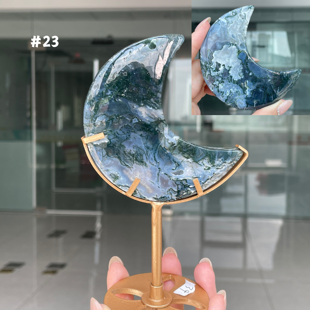 Unique,Moss Agate Moon