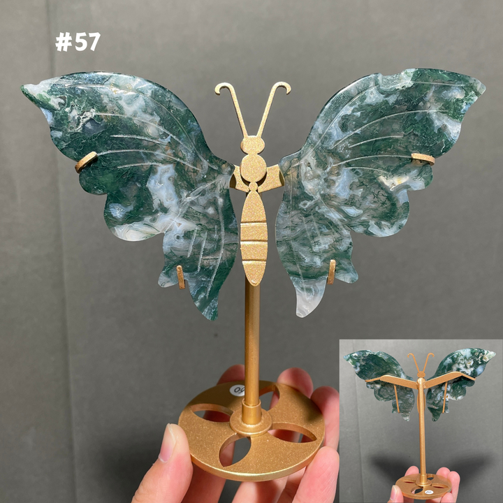 Unique,Moss Agate Butterfly