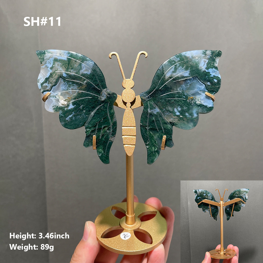 Unique,Moss Agate Butterfly